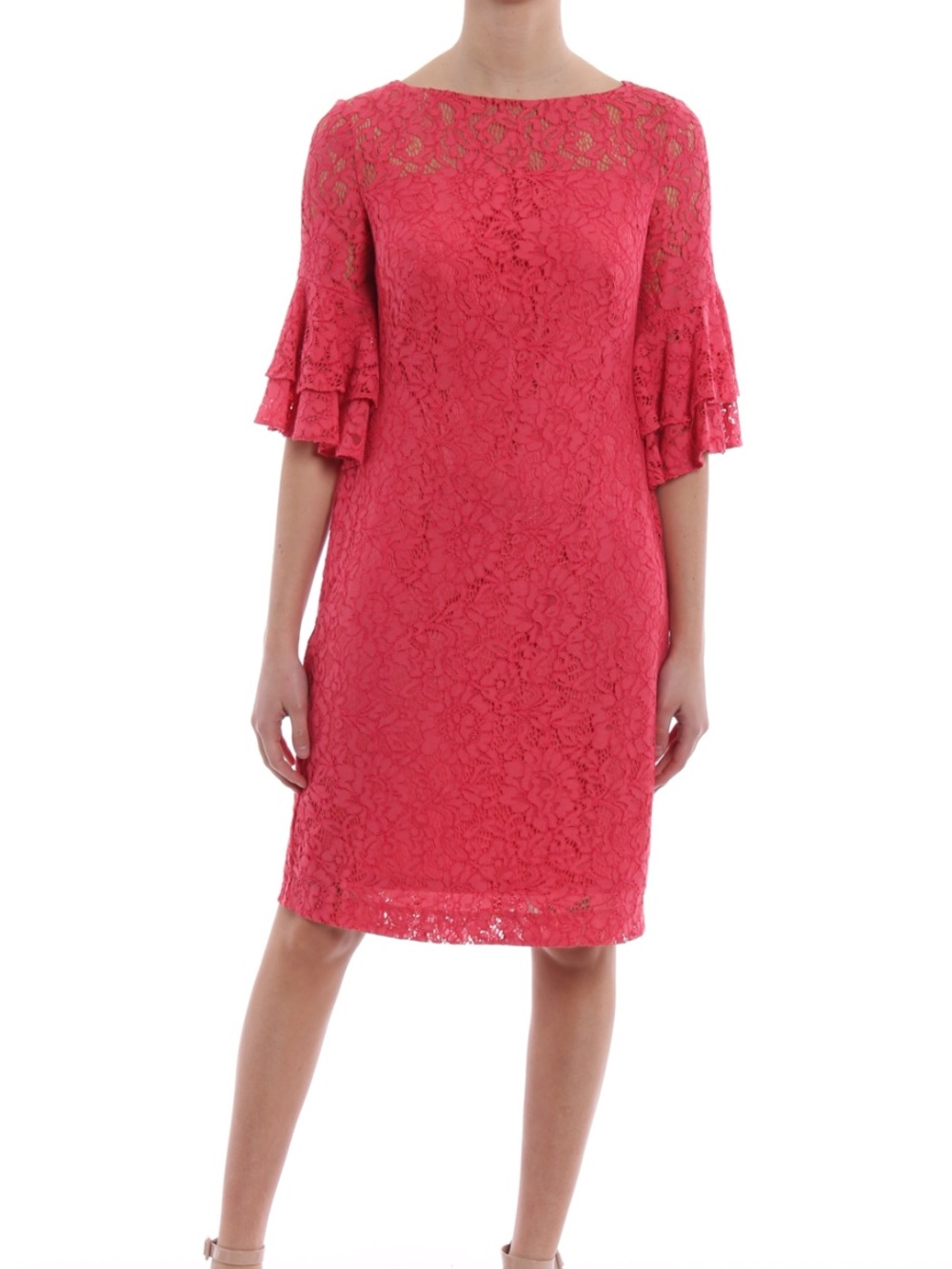 🛍️SALE Lauren Ralph Lauren marcelle pink lace bell sleeve cocktail midi dress 4